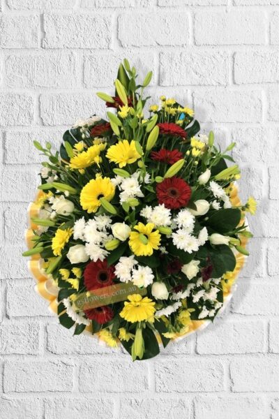 Afternoon Light Funeral Wreath Fresh Flowers - Floral design