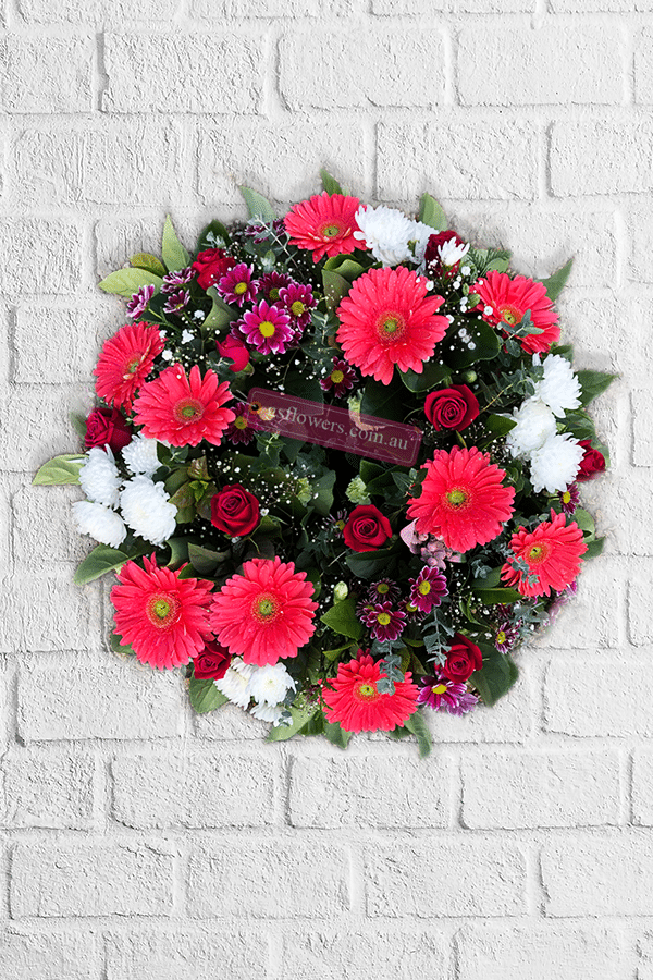 Love's Journey Funeral Wreath Fresh Flowers - Floral design