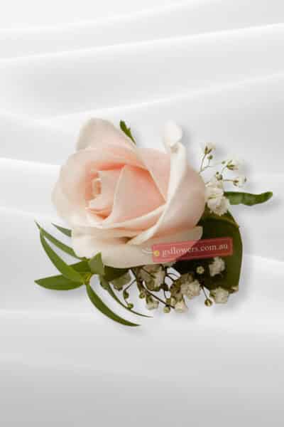 Blush Pink Rose Wedding Buttonhole - Floral design