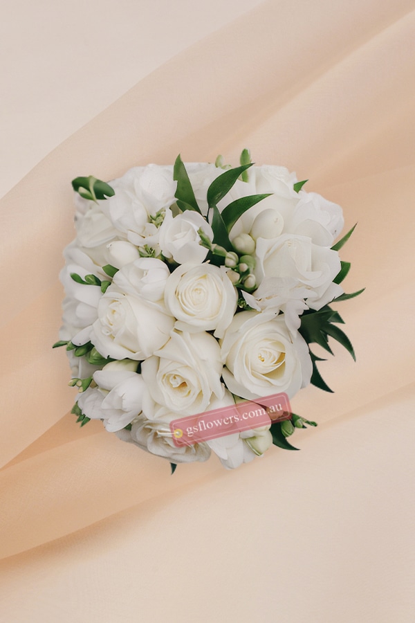 White Roses Bridal Bouquet - Wedding
