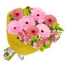 Pretty In Pink Fresh Flowers Bouquet - Yellow Wrap Paper - Floral design