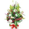 Graceful Tribute Sympathy Flowers Bouquet - Red Box White Ribbon - Floral design
