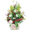 Graceful Tribute Sympathy Flowers Bouquet - White Box Light Pink Ribbon - Floral design