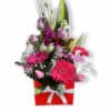 Love Is In The Air Fresh Flowers - Red Box White Ribbon - Floral design