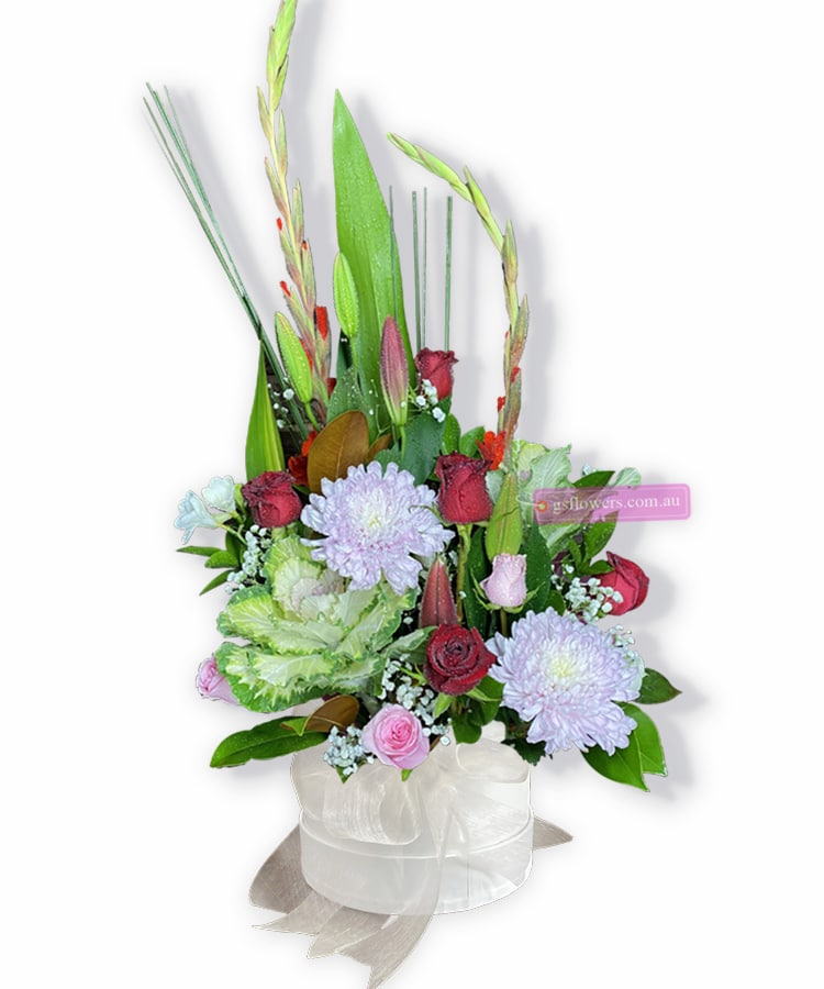 Simply Pretty Fresh Flowers - White Box White Ribbon - Floral design