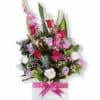 Sincere Condolences Sympathy Flowers - White Box Pink Ribbon - Flower