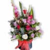 Lovely Pink Fresh Mixed Flowers - Black Box Red Ribbon - Floral design