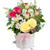 Feel Better Hugs Bouquet - White Box Pink Ribbon - Floral design