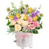 You Are Not Alone Bouquet - White Box Pink Ribbon - Floral design