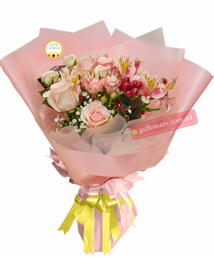 You Will Soon Be Back Bouquet - Wrap Yellow Ribbon - Floral design