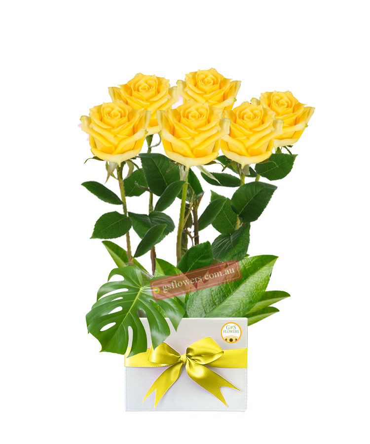 You Are Beautiful Bouquet - White Box Yellow Ribbon - Floral design