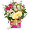 An Awesome Friend Bouquet - Pink Box Gold Ribbon - Floral design