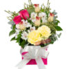 An Awesome Friend Bouquet - Pink Box White Ribbon - Floral design