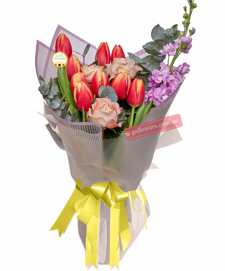 My Special Day Bouquet - Wrap With Yellow Ribbon - Floral design