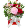 Thank You My Dear Bouquet - Red Box White Ribbon - Floral design