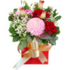 Thank You My Dear Bouquet - Red Box Gold Ribbon - Floral design
