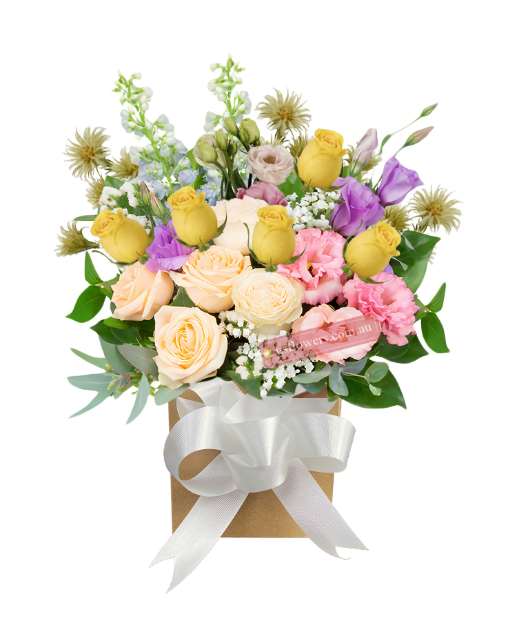 Thanks for being there Bouquet - Cream Box White Ribbon - Floral design