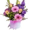 Sweet and Bright Fresh Mixed Flowers - White Box Pink Ribbon - Floral design