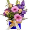 Sweet and Bright Fresh Mixed Flowers - Blue Box Gold Ribbon - Floral design