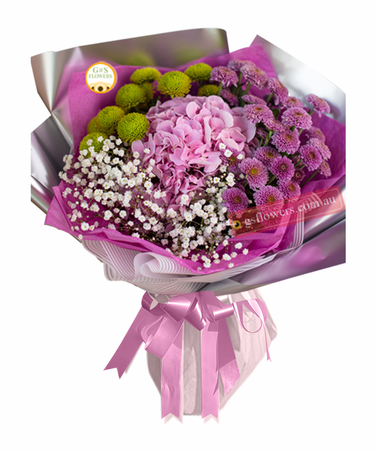 Thank You My Friend Bouquet - Wrap With Purple Ribbon - Floral design