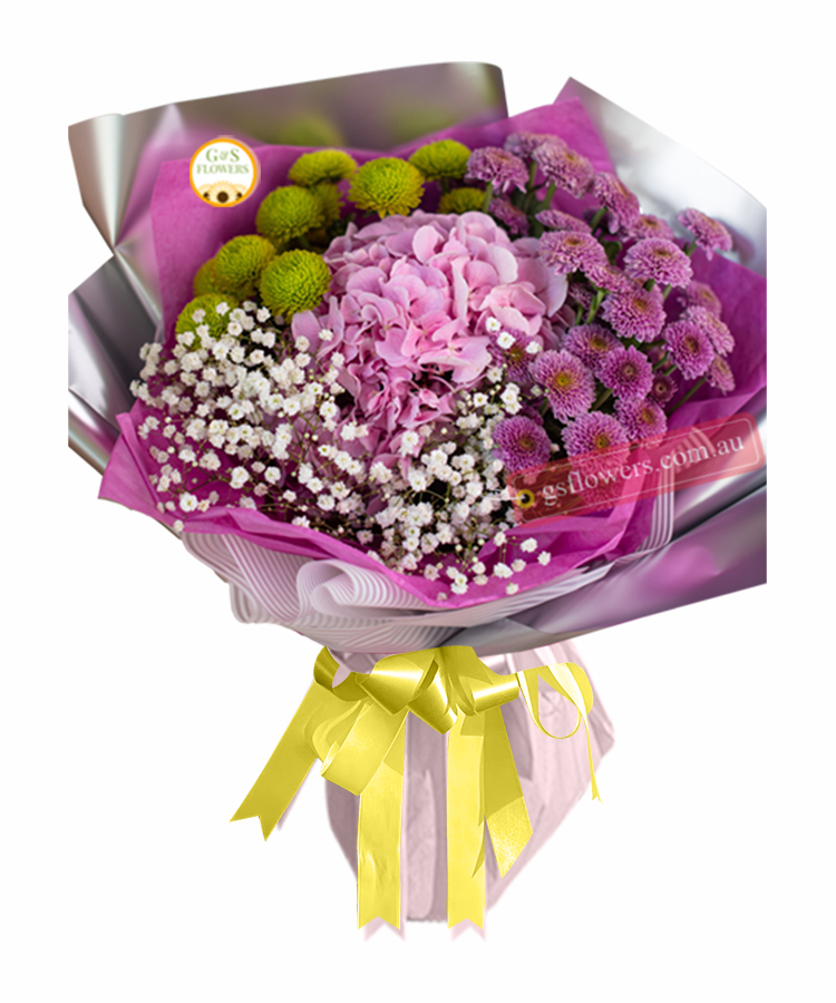 Thank You My Friend Bouquet - Wrap With Yellow Ribbon - Floral design