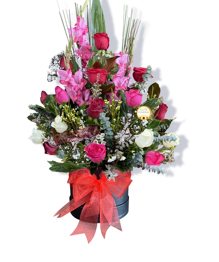 Your Best Day Fresh Flowers - Black Box Red Ribbon - Floral design