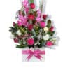 Be With You Fresh Flowers - Square Box Pink Ribbon - Floral design