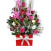 Be With You Fresh Flowers - Red Box White Ribbon - Floral design