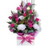 Colour Me Rosy Flowers - Square Box Pink Ribbon - Floral design