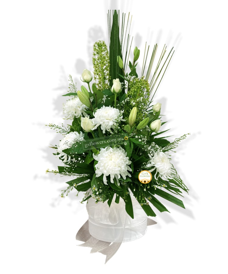 White Essence Fresh Flowers - White Box White Ribbon - Floral design