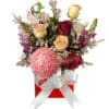 A Beautiful Melody Mixed Arrangment Flowers - Pink Box Gold Ribbon - Floral design