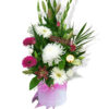 Blushing Love Fresh Flowers - White Box Hot Pink Ribbon - Floral design