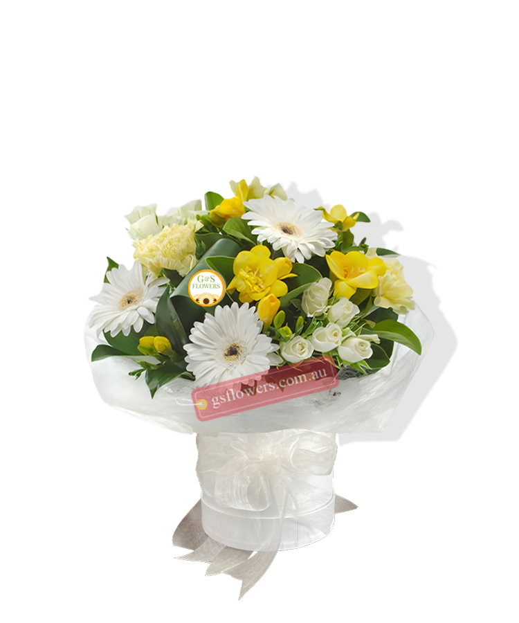 Springs Smile Fresh Flowers - White Box White Ribbon - Flower bouquet