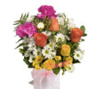 Garden Romance Fresh Flowers - White Box Pink Ribbon - Flower bouquet