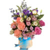 Sweet Devotion Bouquet - Cream Box Blue Ribbon - Floral design