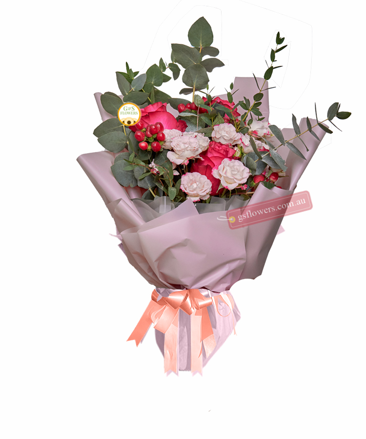 Its Simply Beautiful Fresh Bouquet - Wrap With Pink Ribbon - Floral design