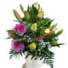 Bright Delight Fresh Flowers - White Box Green Ribbon - Floral design