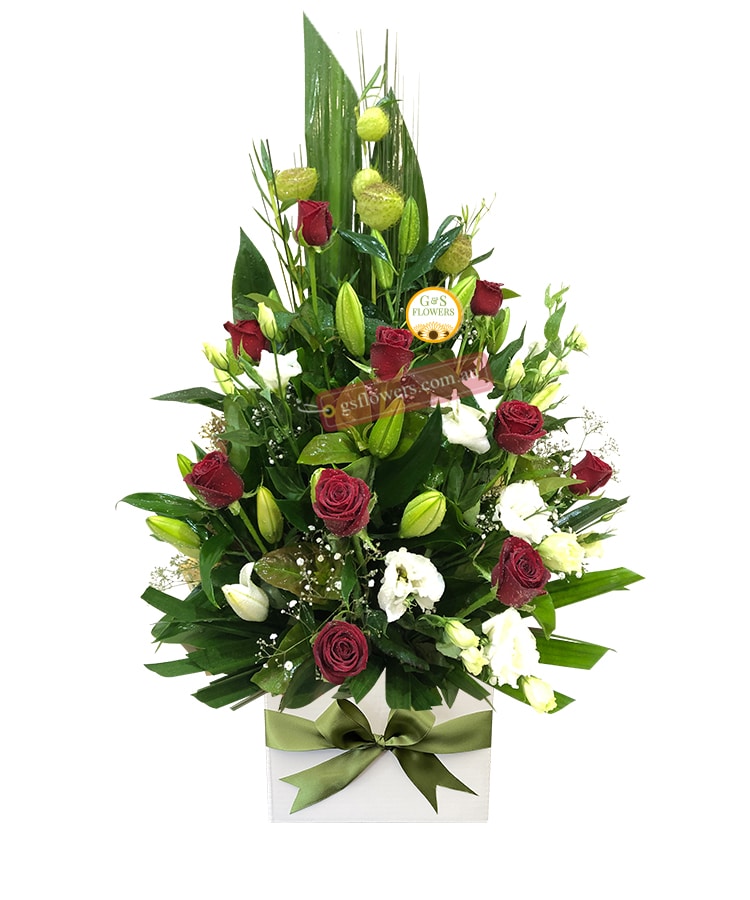 I Love You! Fresh Flower - Black Box Red Ribbon - Floral design
