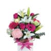 New Baby Flowers - White Box Pink Ribbon - Floral design