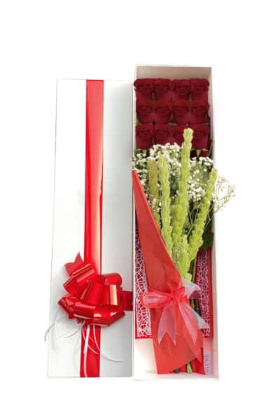 12 Red Roses Collection Box - G & S Flowers