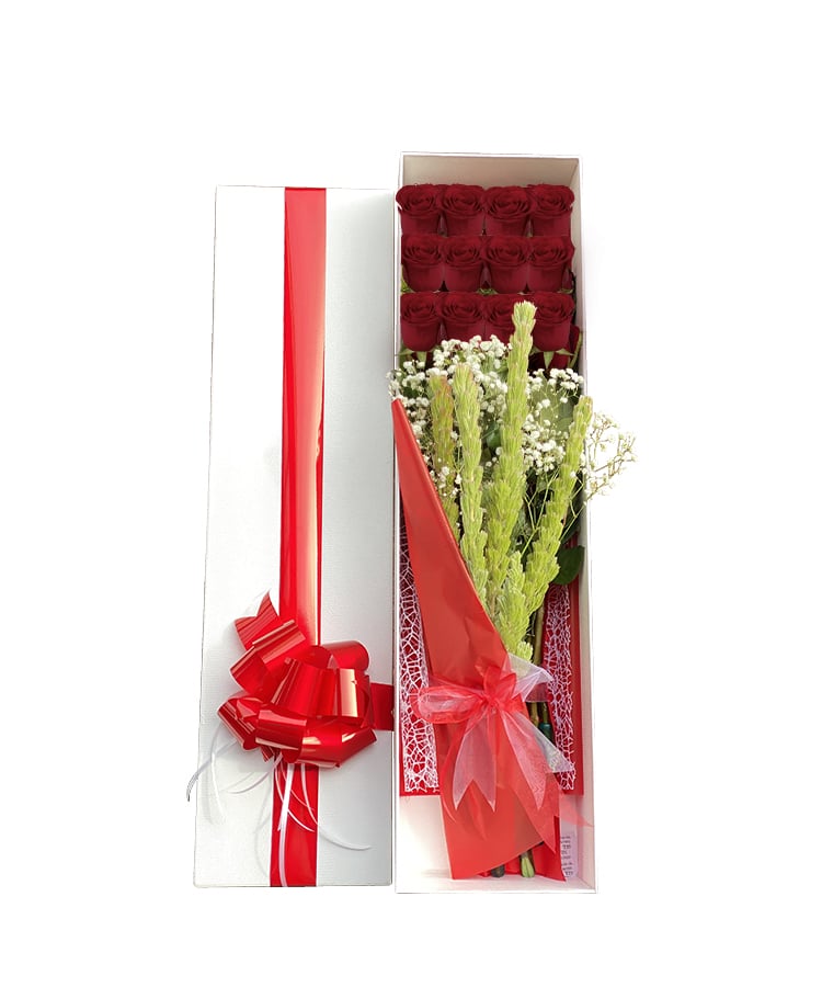 12 Red Roses Collection Box - G & S Flowers