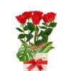 Roses Are Beautiful - White Box Red Ribbon - Floral design