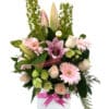 I will Remember Sympathy Flowers - White Box Green Ribbon - Floral design