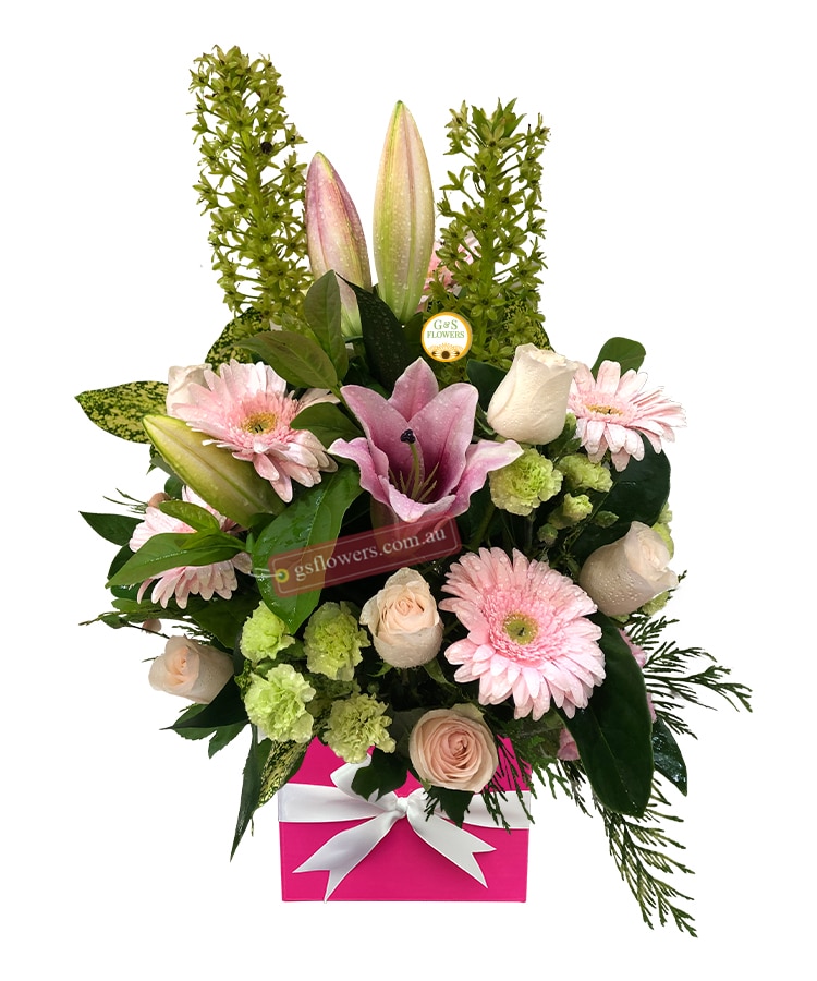 My Sweetheart Fresh Flowers - White Box White Ribbon - Floral design