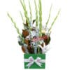 Heavens Light Sympathy Flowers - Brown Box White Ribbon - Floral design