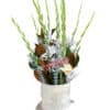 Heavens Light Sympathy Flowers - Green Box White Ribbon - Floral design