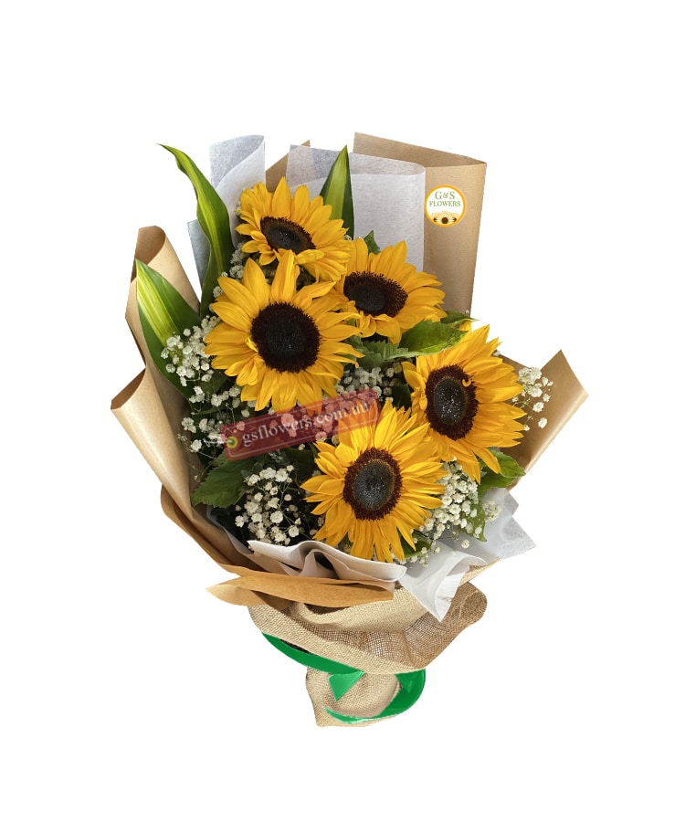 Bright n Breezy Sunflowers Bouquet - Floral design
