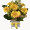 Warm Thought Yellow Gerberas - White Box Yellow Ribbon - Floral design