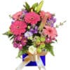 Make Me Blush Fresh Flowers - Blue Box Gold Ribbon - Floral design