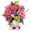Spring Romance Bouquet - Pink Box White Ribbon - Floral design